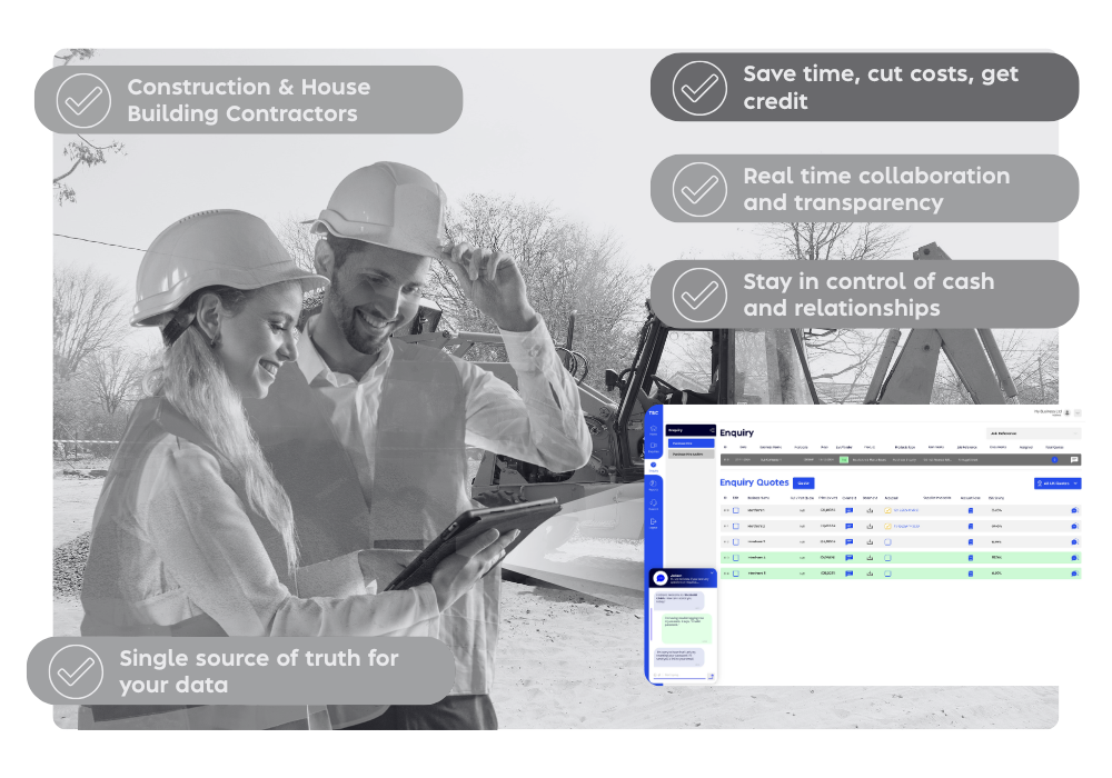 The Build Chain gives contractuction contractors efficiency in their building materials purchasing process